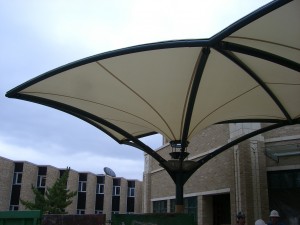 Small Canopy with Curved Steel Sections