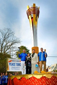 Worlds Largest Peace Torch standing over 25 Feet Tall